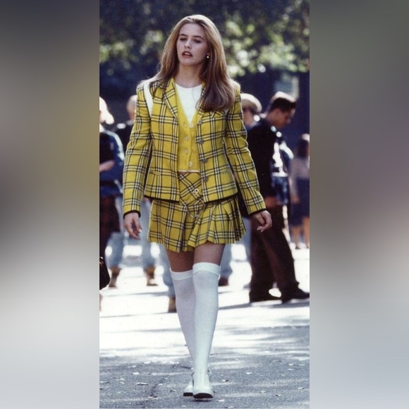 Abercrombie & Fitch Yellow Plaid Pleated Mini Skirt Peekaboo Lace Size 2 NWT New - Picture 1 of 7